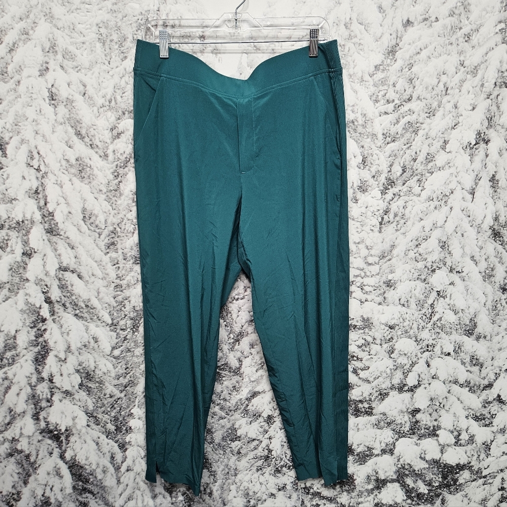 Athleta Womens Mid Rise Brooklyn Ankle Pant, Emerald Green, Size 14